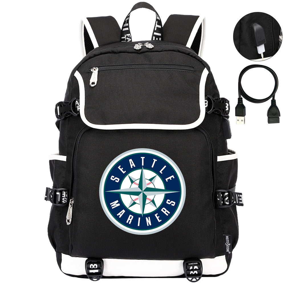 Seattle Mariners Backpack School Notebook Travel Bags