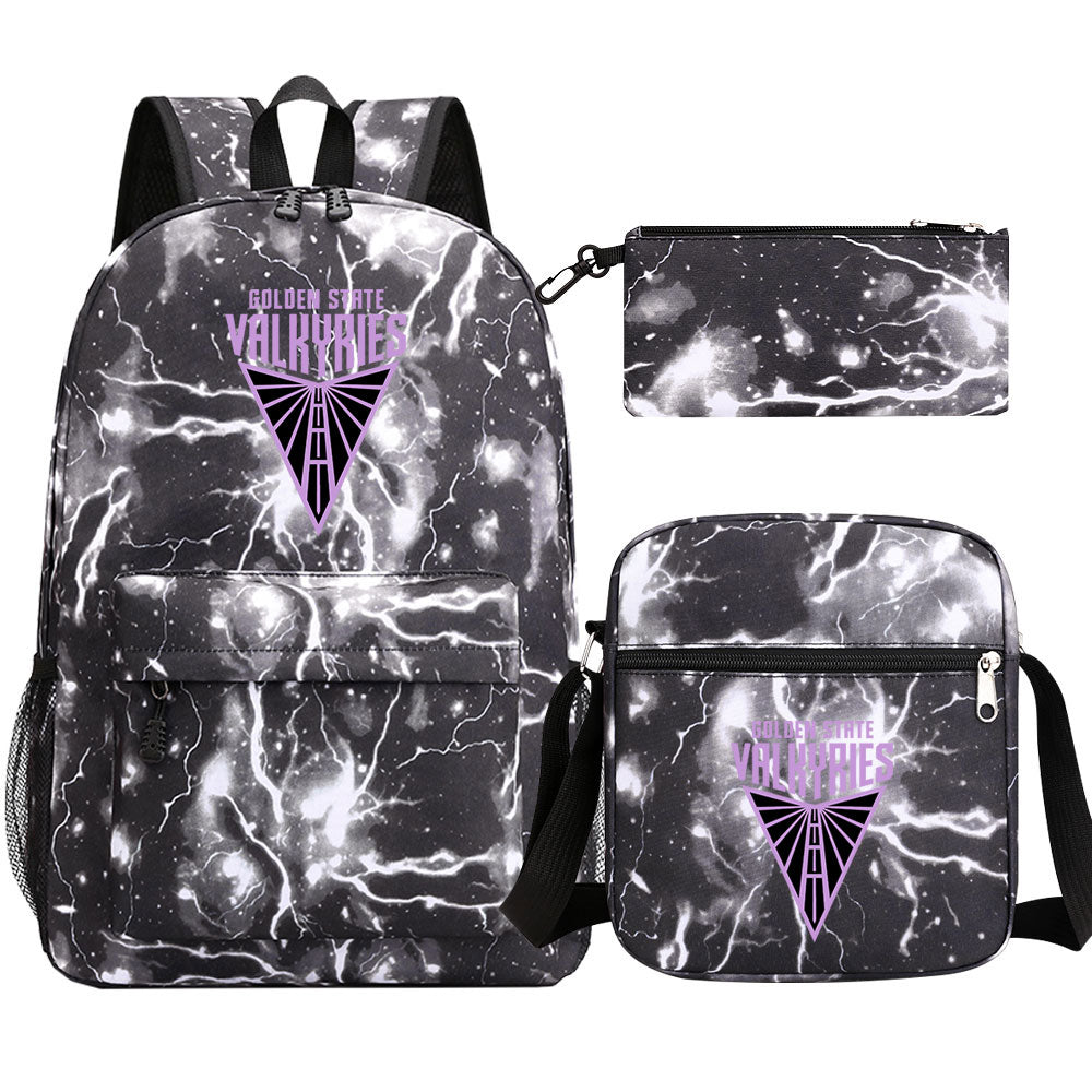 Golden State Valkyries Basketball School Backpack Shoulder Bag Pencil Bags 3pcs Set