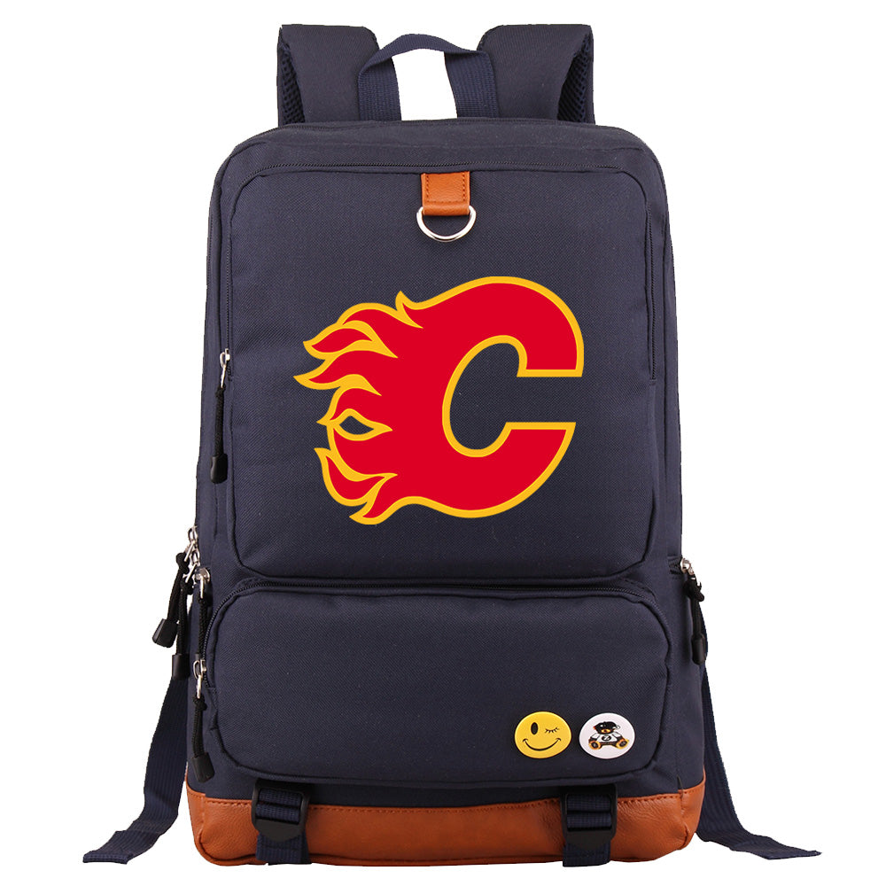 Calgary Flames Hockey Team Proof Backpack NoteBook Laptop School Bag
