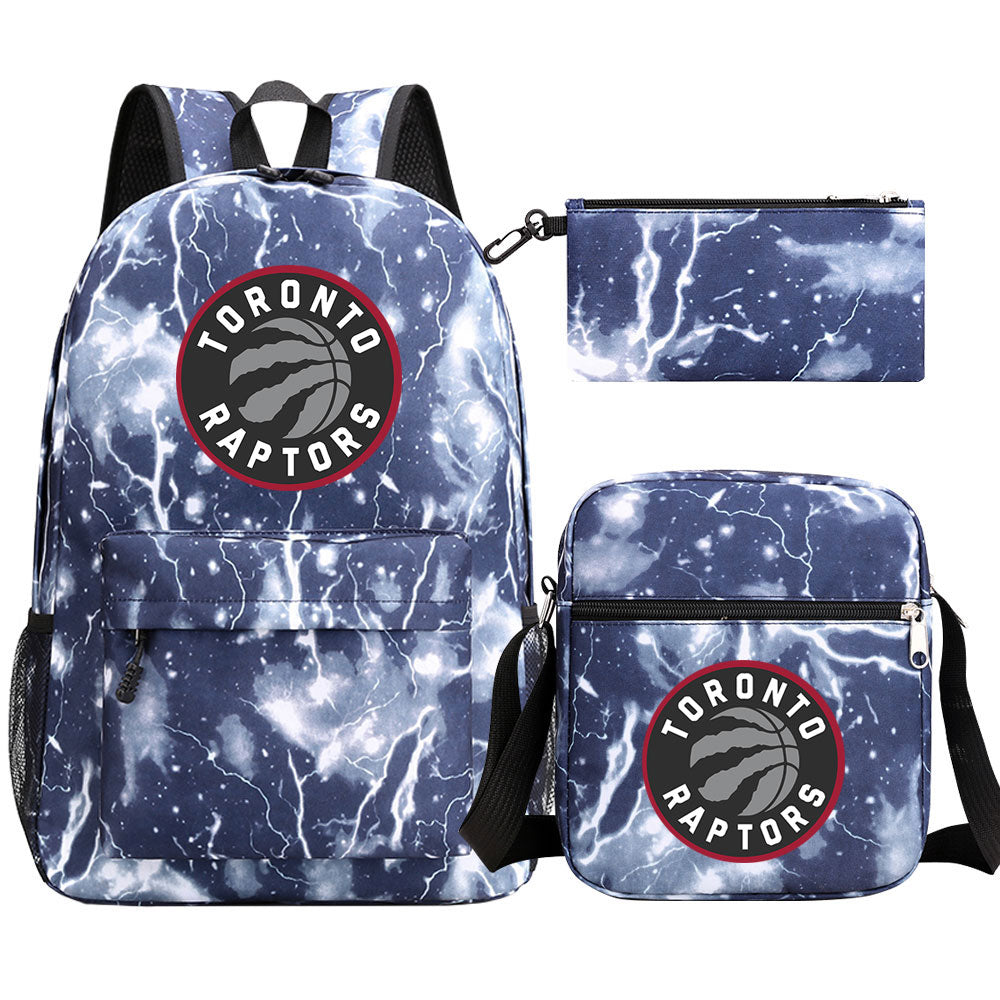 Toronto Raptors Basketball School Backpack Shoulder Bag Pencil Bags 3pcs Set