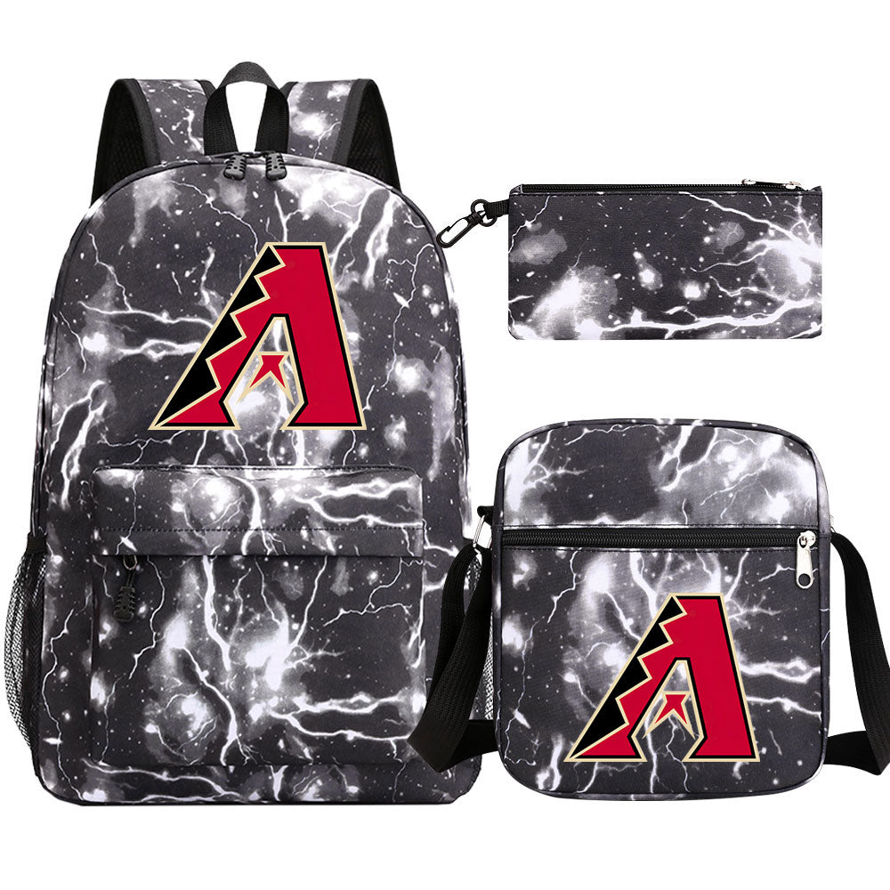 Arizona Diamondbacks Baseball School Backpack Shoulder Bag Pencil Bags 3pcs Set