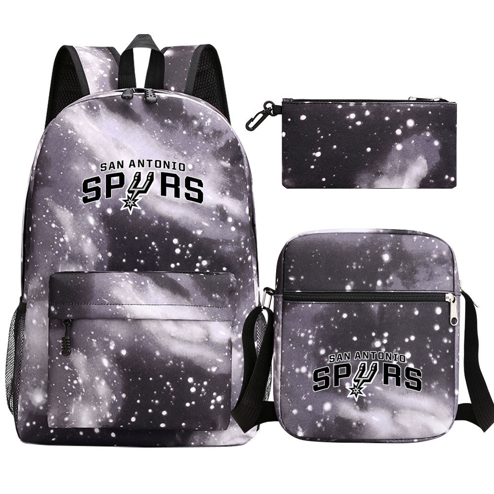 San Antonio Spurs Water  Basketball School Backpack Shoulder Bag Pencil Bags 3pcs Set