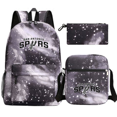 San Antonio Spurs Water  Basketball School Backpack Shoulder Bag Pencil Bags 3pcs Set