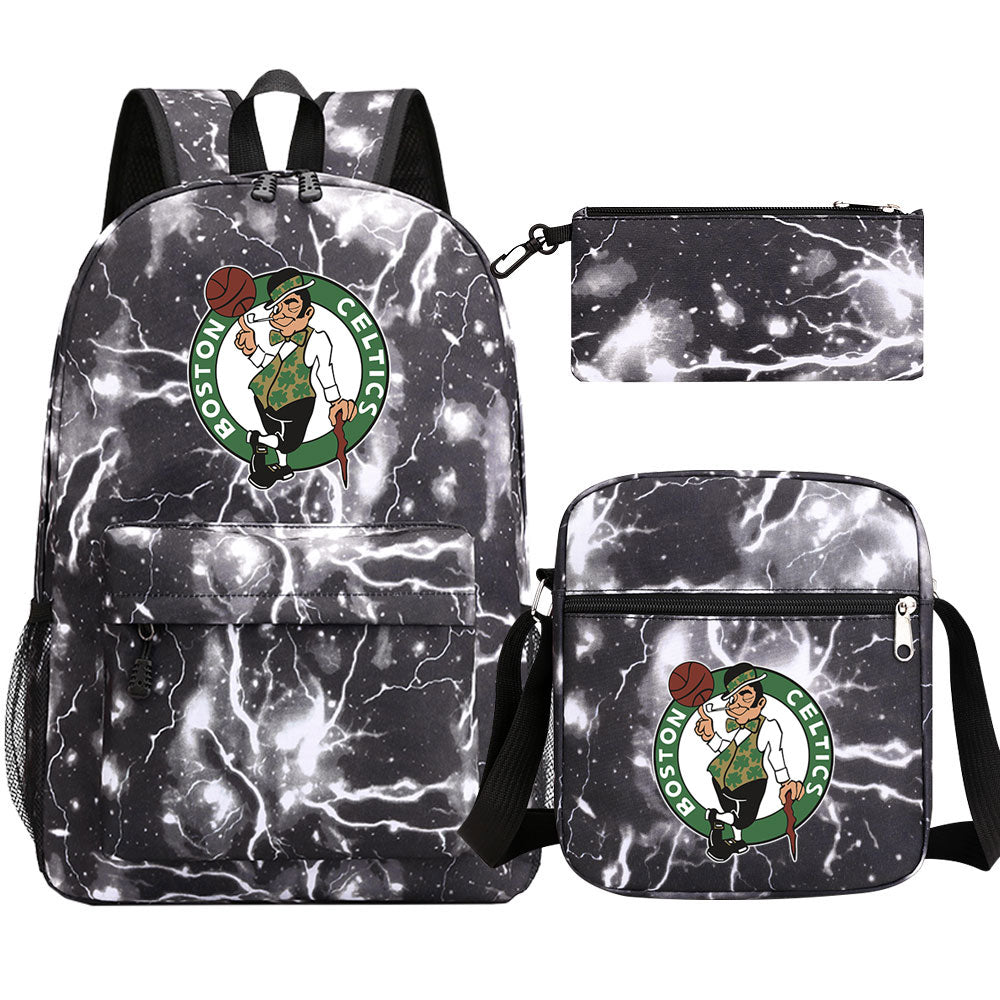 Boston Celtics Basketball School Backpack Shoulder Bag Pencil Bags 3pcs Set