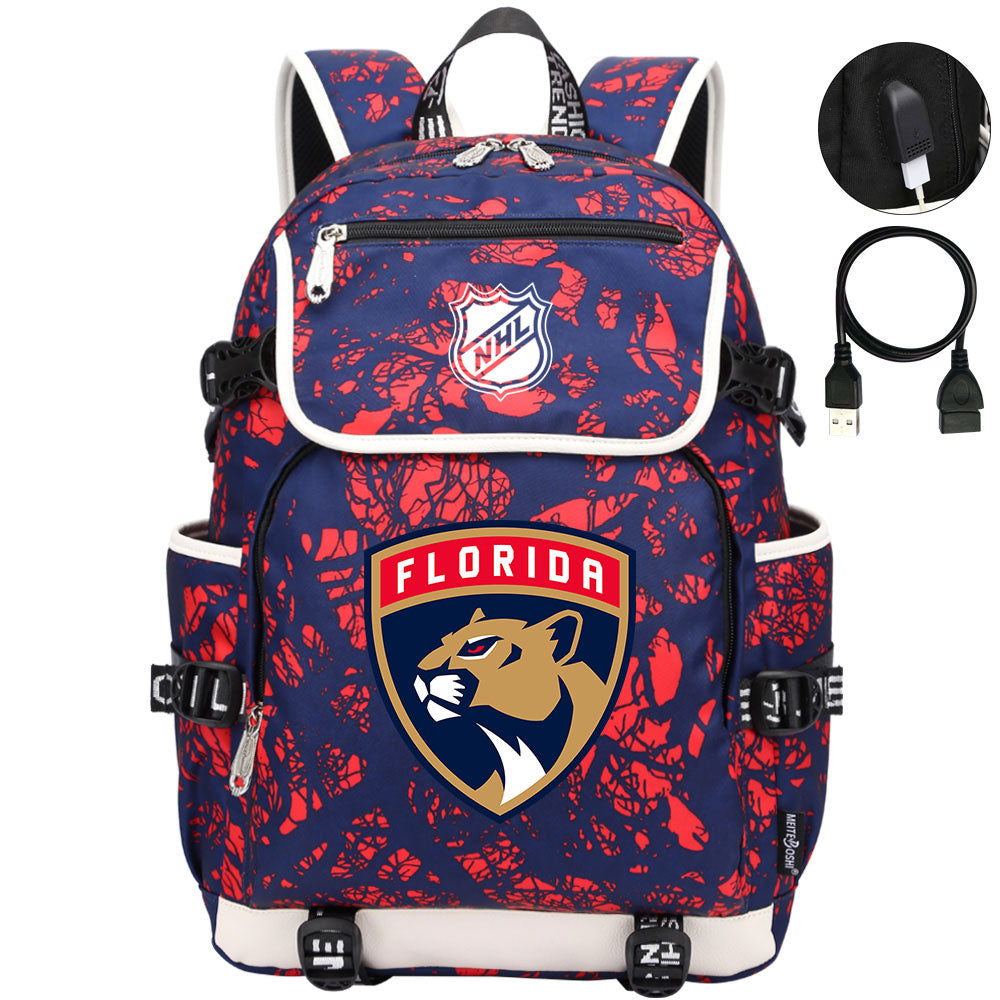 Florida Panthers Hockey League Backpack School Notebook Travel Bag