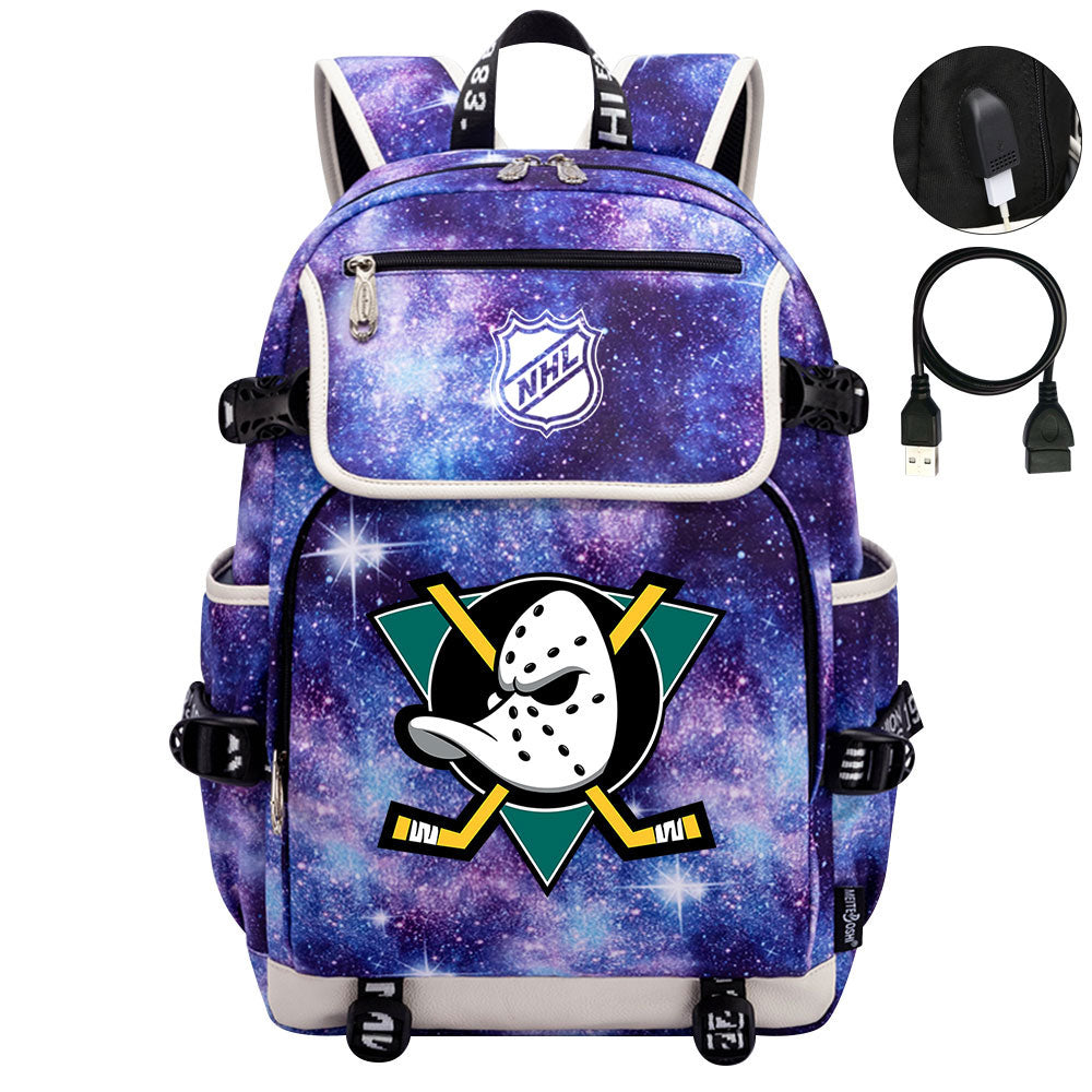 Anaheim Ducks Hockey Team Backpack School Notebook Travel Bags