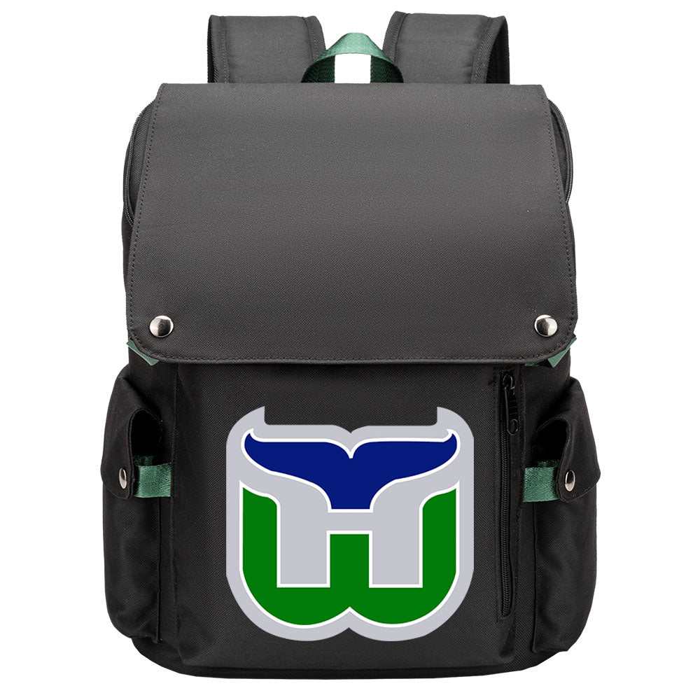 Hartford Whalers Hockey Team School Backpack Oxford Laptop Bag