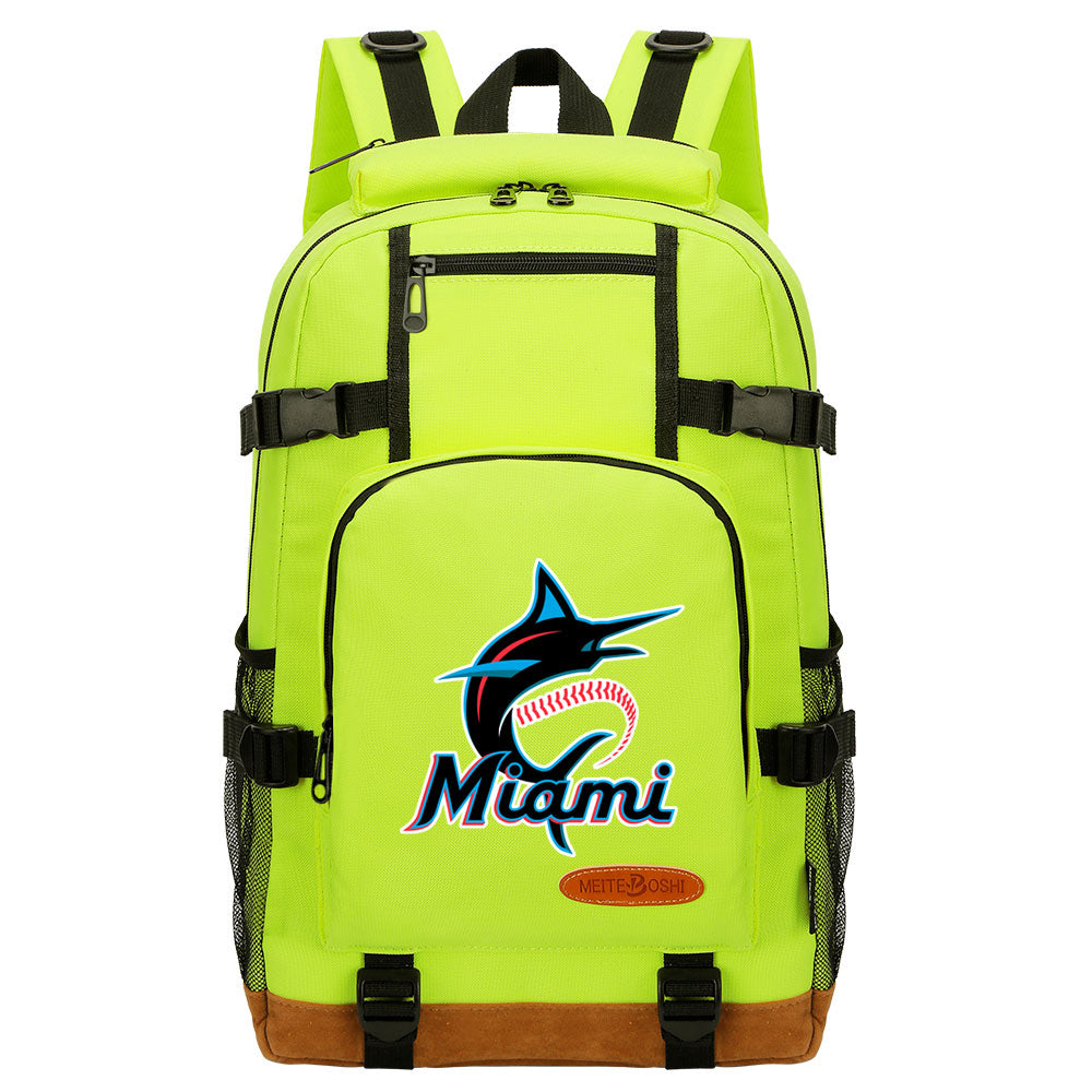 Miami Marlins Waterproof Backpack School Notebook Travel Bag