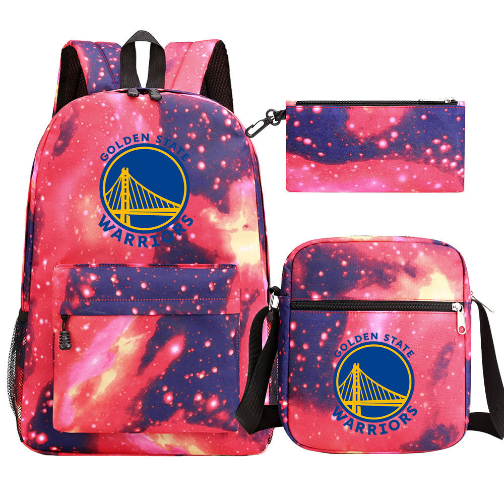 Golden State Warriors Basketball School Backpack Shoulder Bag Pencil Bags 3pcs Set