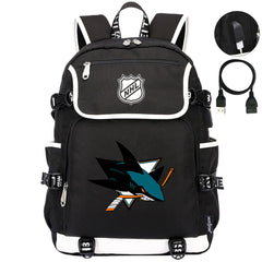 San Jose Sharks Hockey League Backpack School Notebook Travel Bag