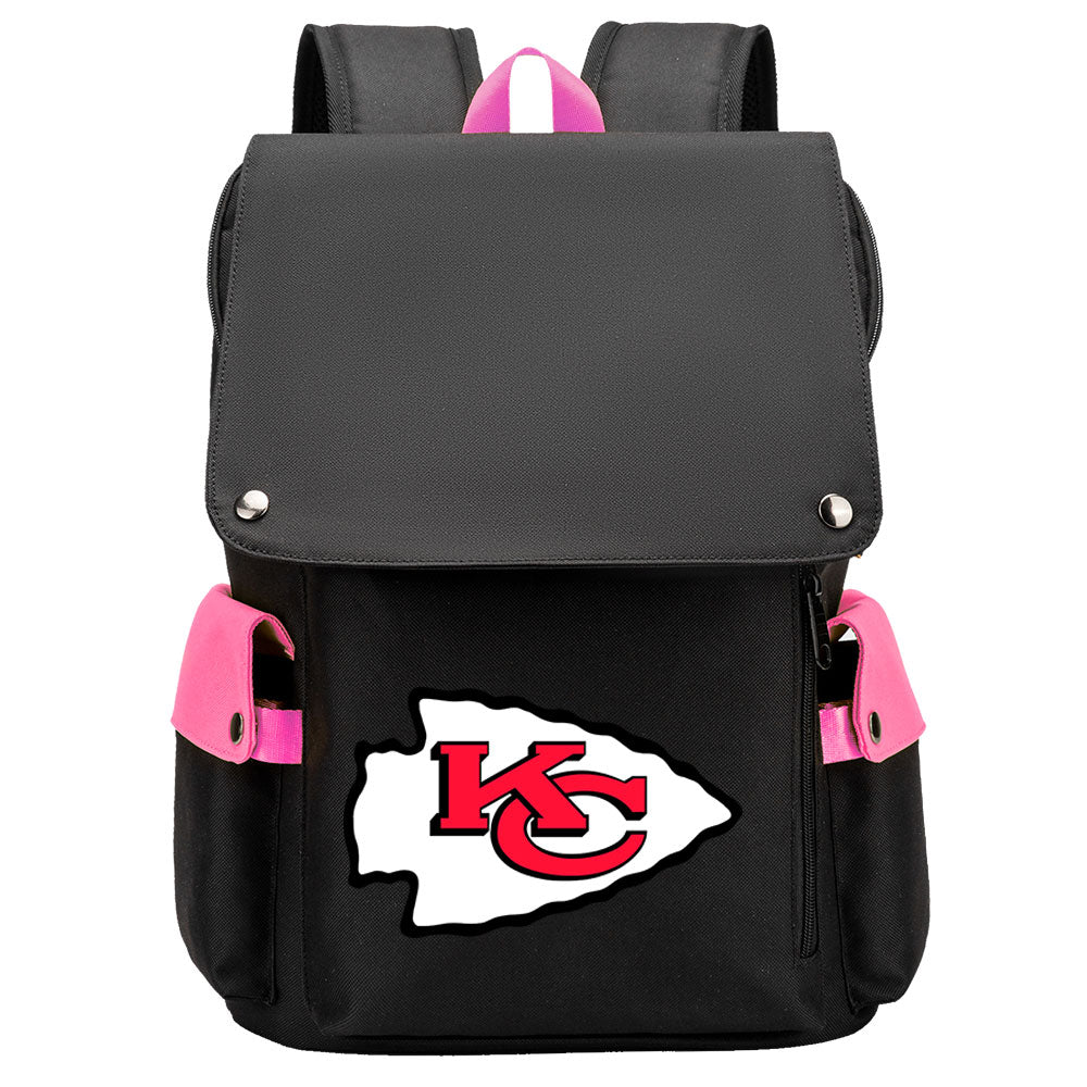 Kansas City Chiefs Football Team Rugby Laptop Backpack Oxford School Bag