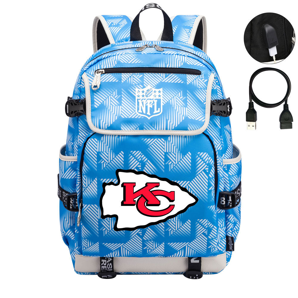 Kansas City Chiefs Football Rugby Backpack School Notebook Travel Bags