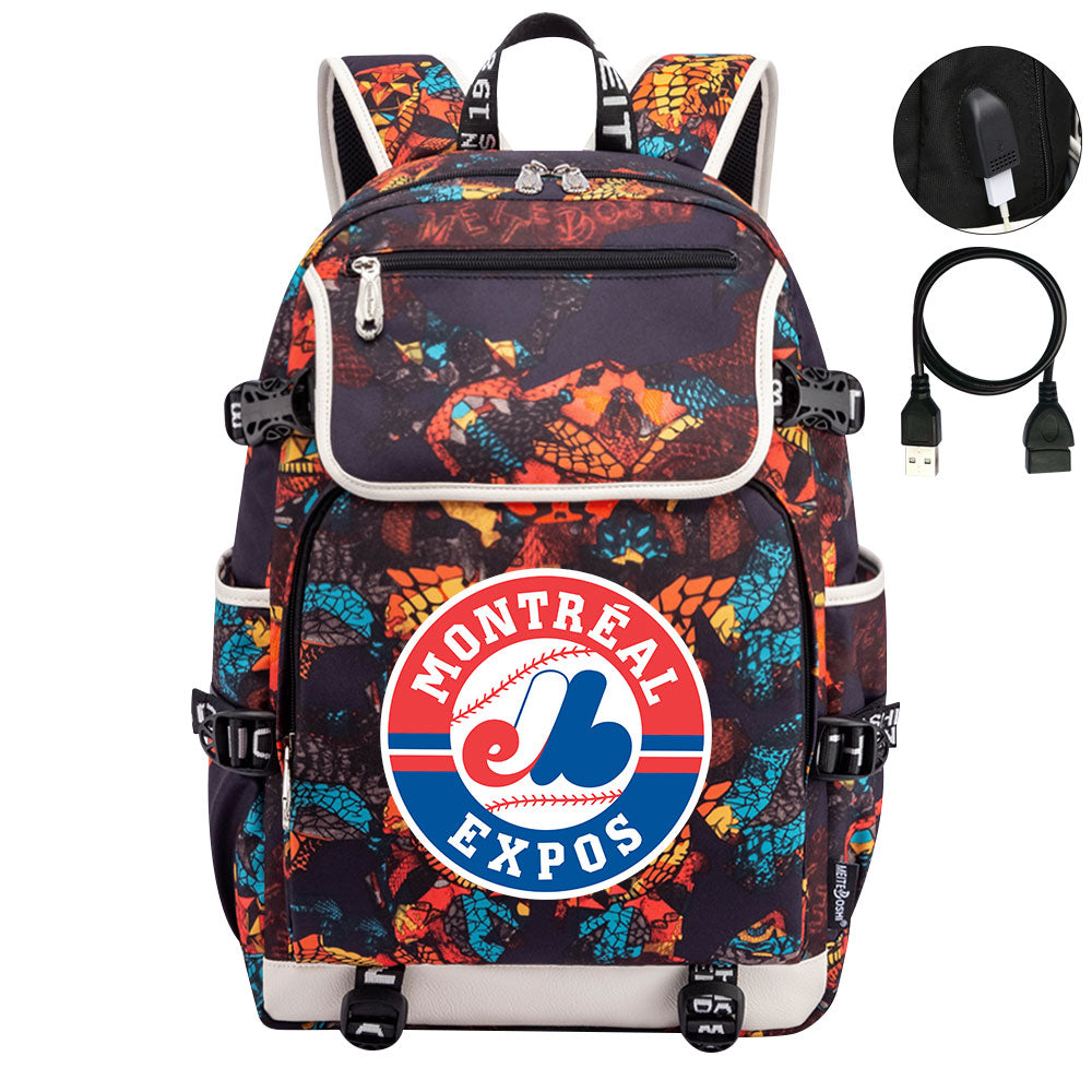 Montreal Expos Backpack School Notebook Travel Bags