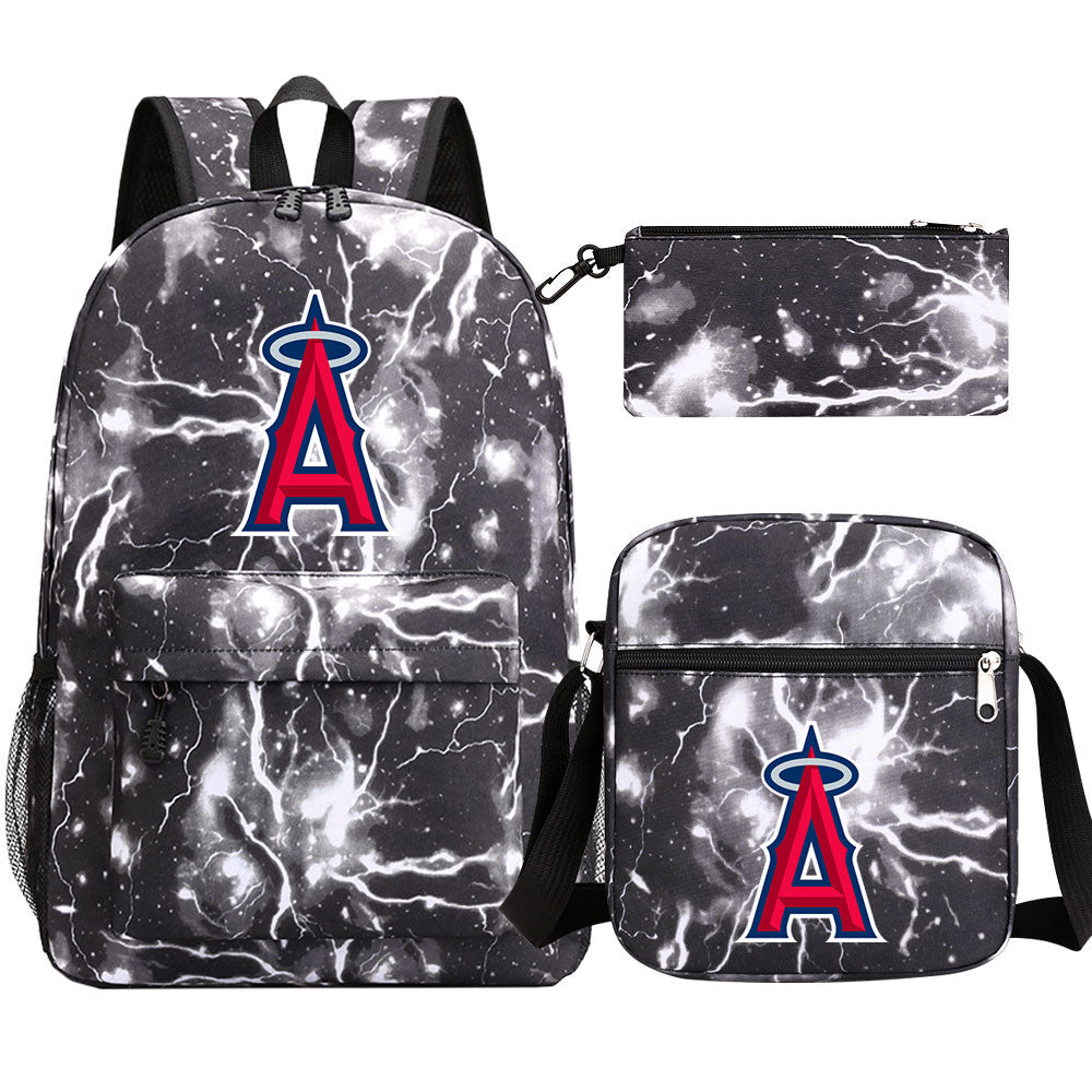 Los Angeles Angels Baseball School Backpack Shoulder Bag Pencil Bags 3pcs Set