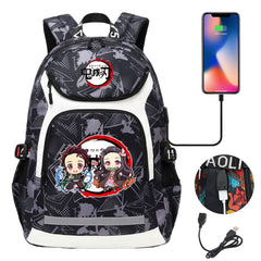 Demon Slayer Kimetsu No Yaiba Backpack School Notebook Travel Bags With USB