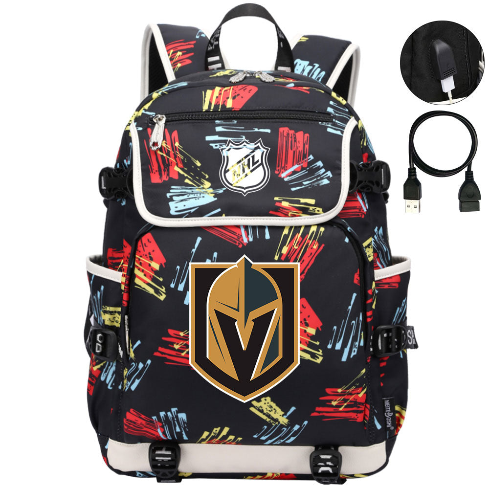 Vegas Golden Knights Hockey League Backpack School Notebook Travel Bag