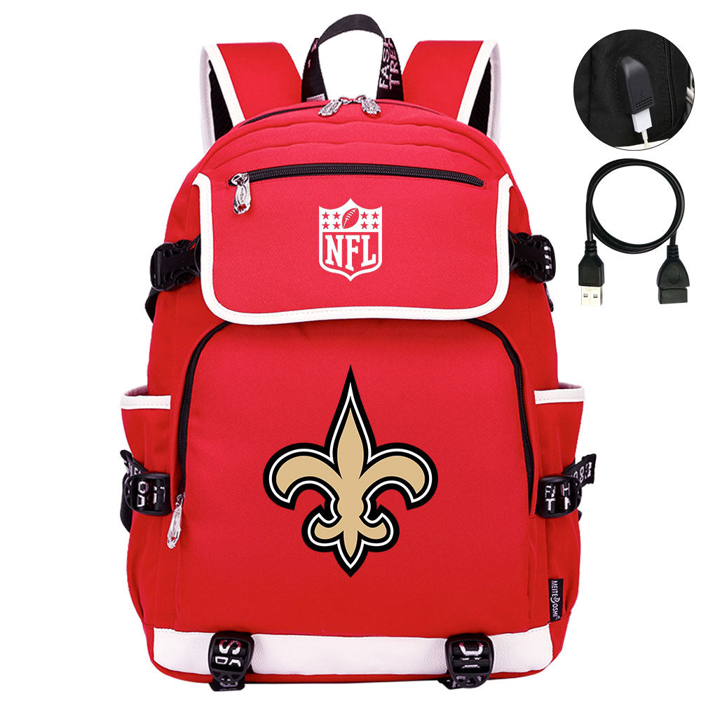 New Orleans Saints Football Rugby Backpack School Notebook Travel Bags