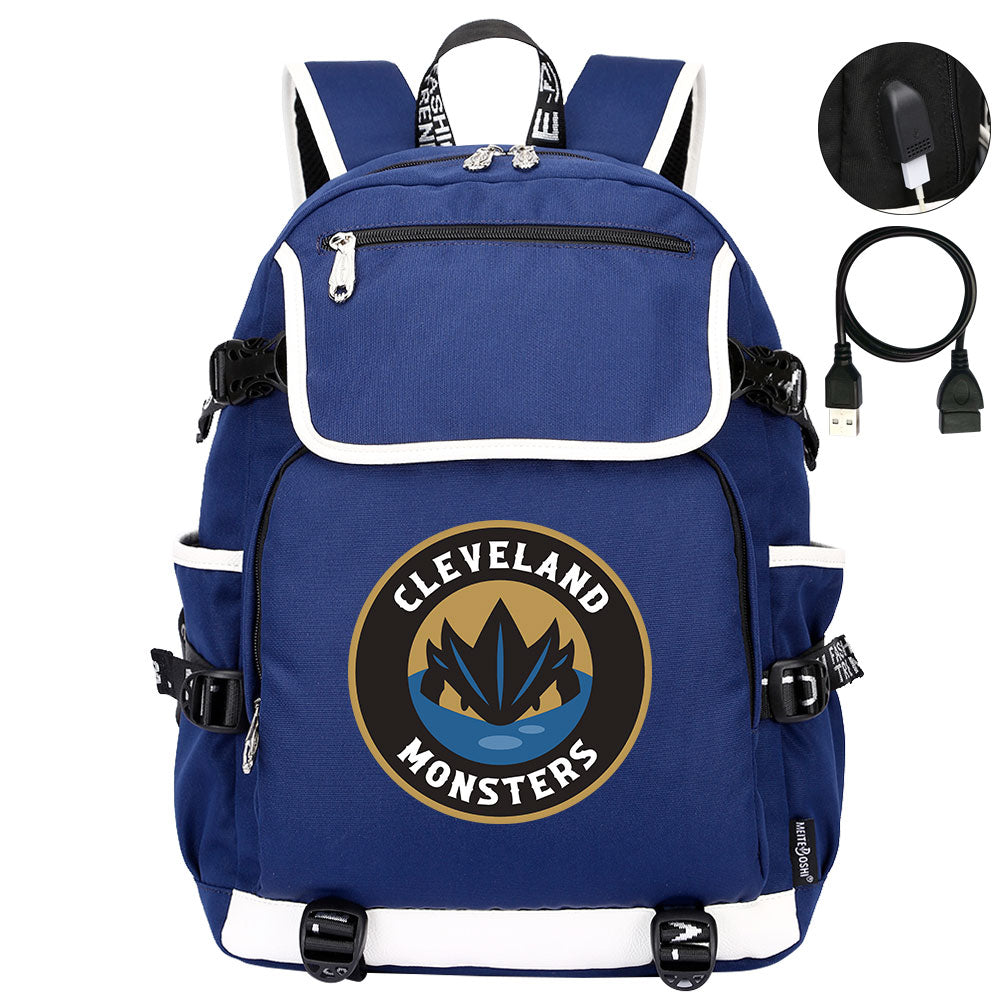 Cleveland Monsters Hockey League Backpack School Notebook Travel Bag