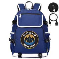 Cleveland Monsters Hockey League Backpack School Notebook Travel Bag