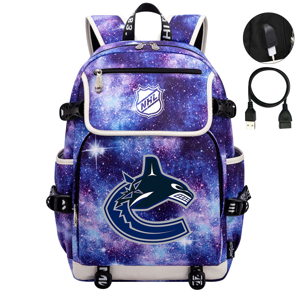 Vancouver Canucks Hockey League Backpack School Notebook Travel Bag