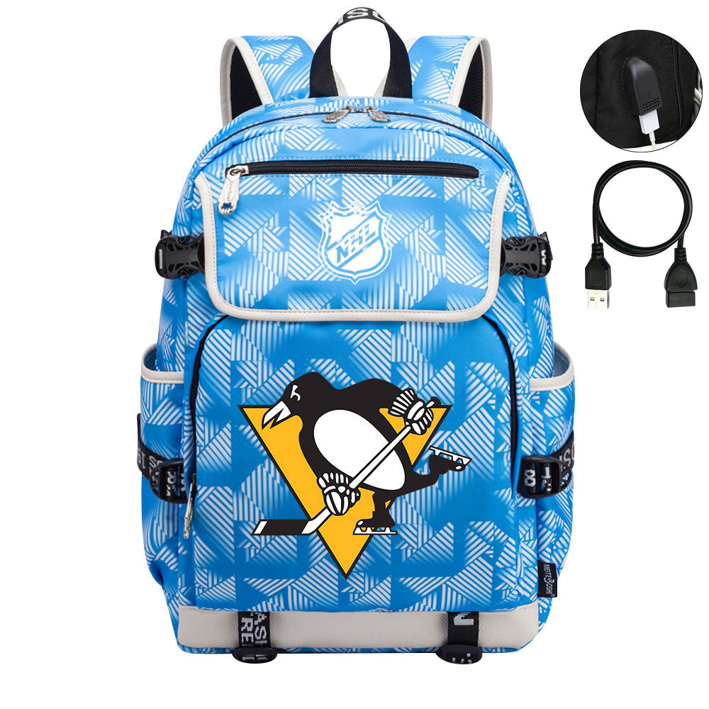 Pittsburgh Penguins Hockey League Backpack School Notebook Travel Bag