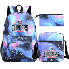 Los Angeles Clippers Basketball School Backpack Shoulder Bag Pencil Bags 3pcs Set