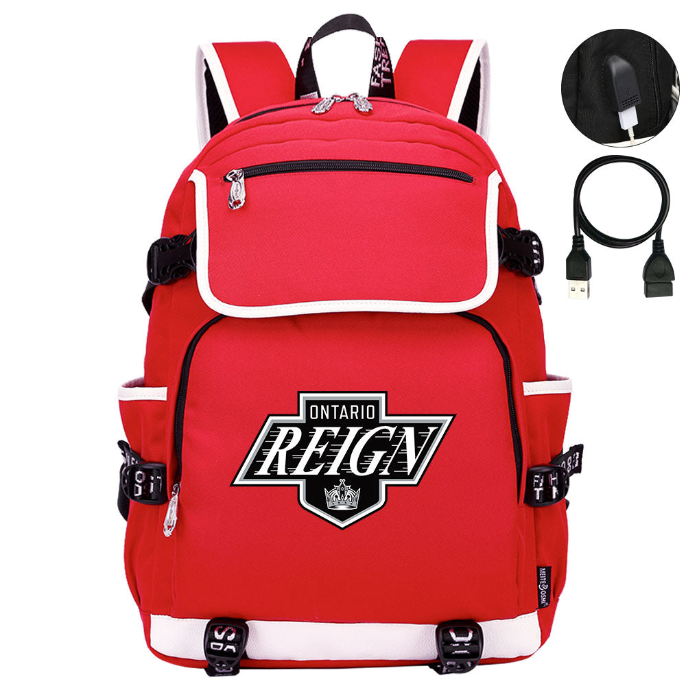 Ontario Reign Hockey League Backpack School Notebook Travel Bag
