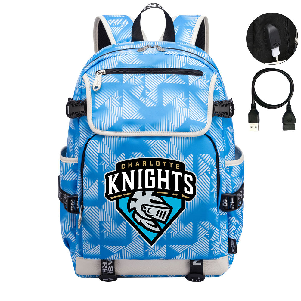 Charlotte Knights Backpack School Notebook Travel Bags