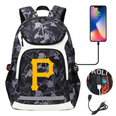 Pittsburgh Pirates Backpack School Notebook Travel Bags With USB