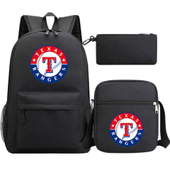 Texas Rangers Baseball School Backpack Shoulder Bag Pencil Bags 3pcs Set