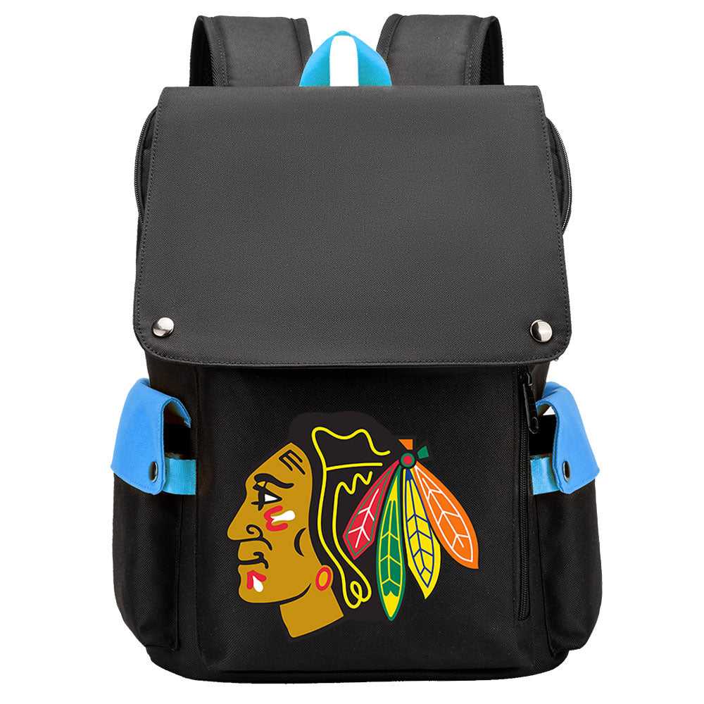 Chicago Blackhawks Hockey Team School Backpack Oxford Laptop Bag