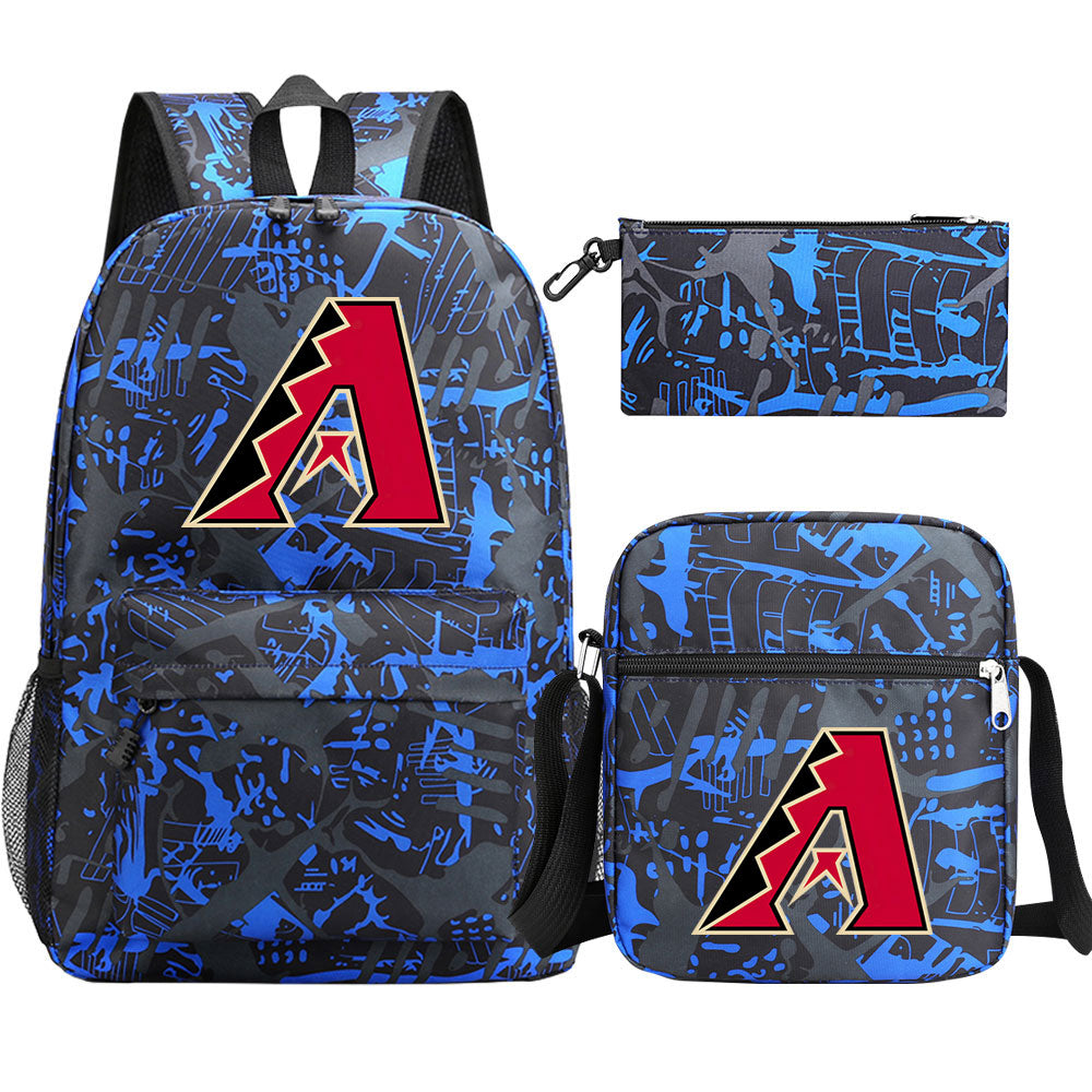 Arizona Diamondbacks Baseball School Backpack Shoulder Bag Pencil Bags 3pcs Set