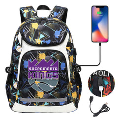 Sacramento Kings Backpack School Notebook Travel Bags With USB