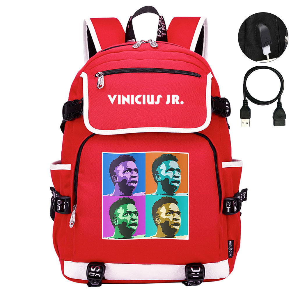 Vinicius Junior FC Backpack School Notebook Travel Bags