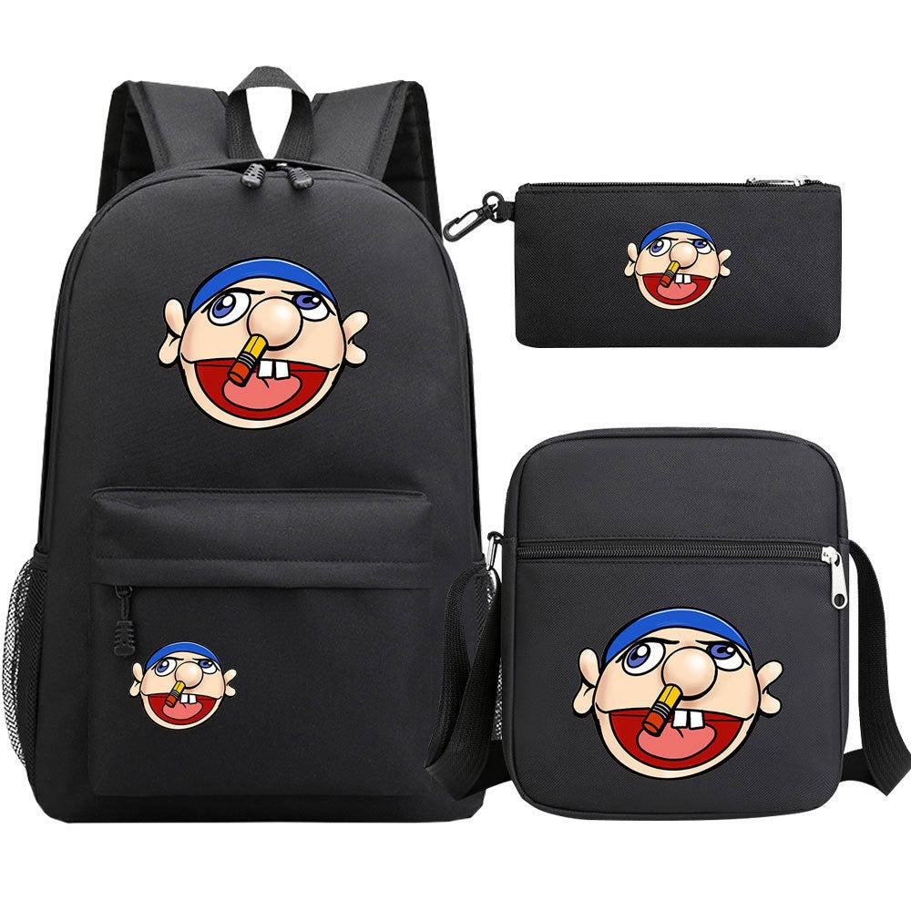 Jeffy School Backpack Shoulder Bag Pencil Bags 3pcs Set
