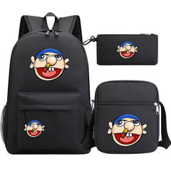 Jeffy School Backpack Shoulder Bag Pencil Bags 3pcs Set