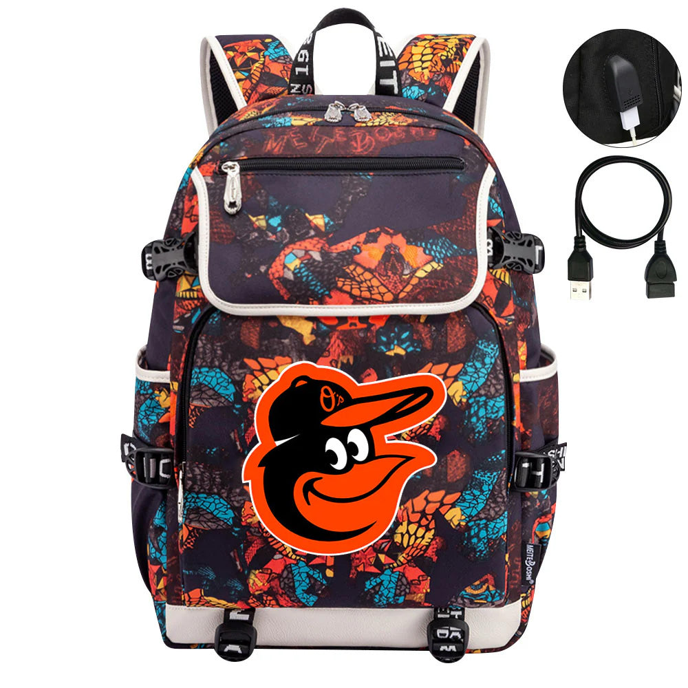 Baltimore Orioles Backpack School Notebook Travel Bags