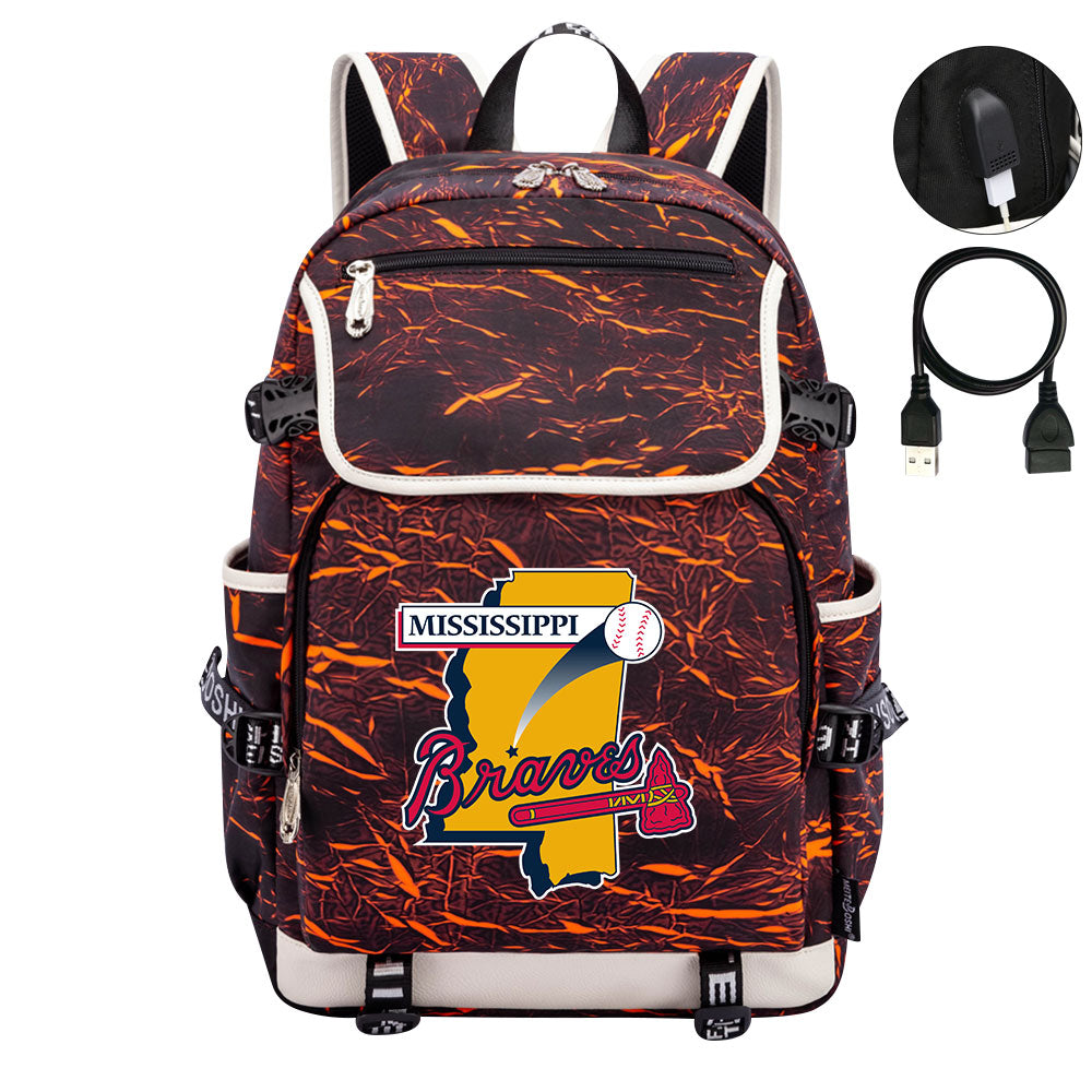 Mississippi Braves Backpack School Notebook Travel Bags