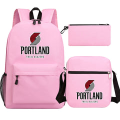 Portland Trail Blazers Basketball School Backpack Shoulder Bag Pencil Bags 3pcs Set