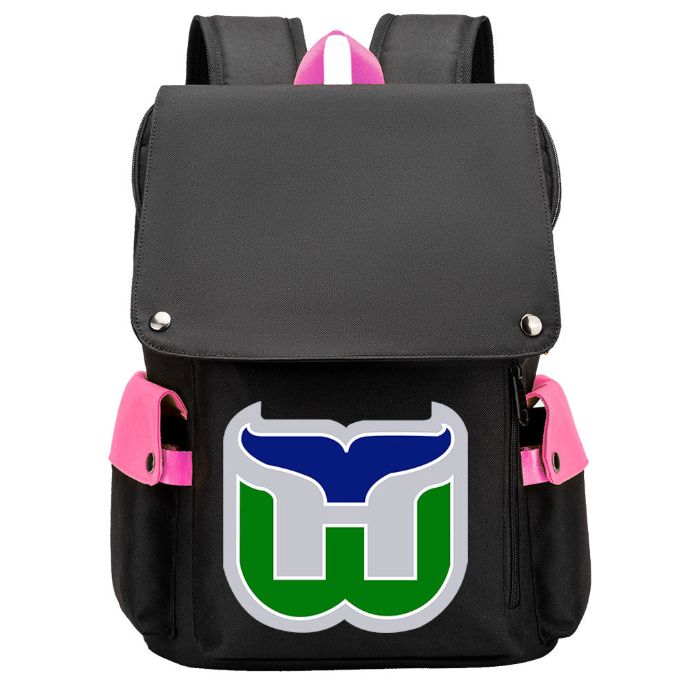 Hartford Whalers Hockey Team School Backpack Oxford Laptop Bag