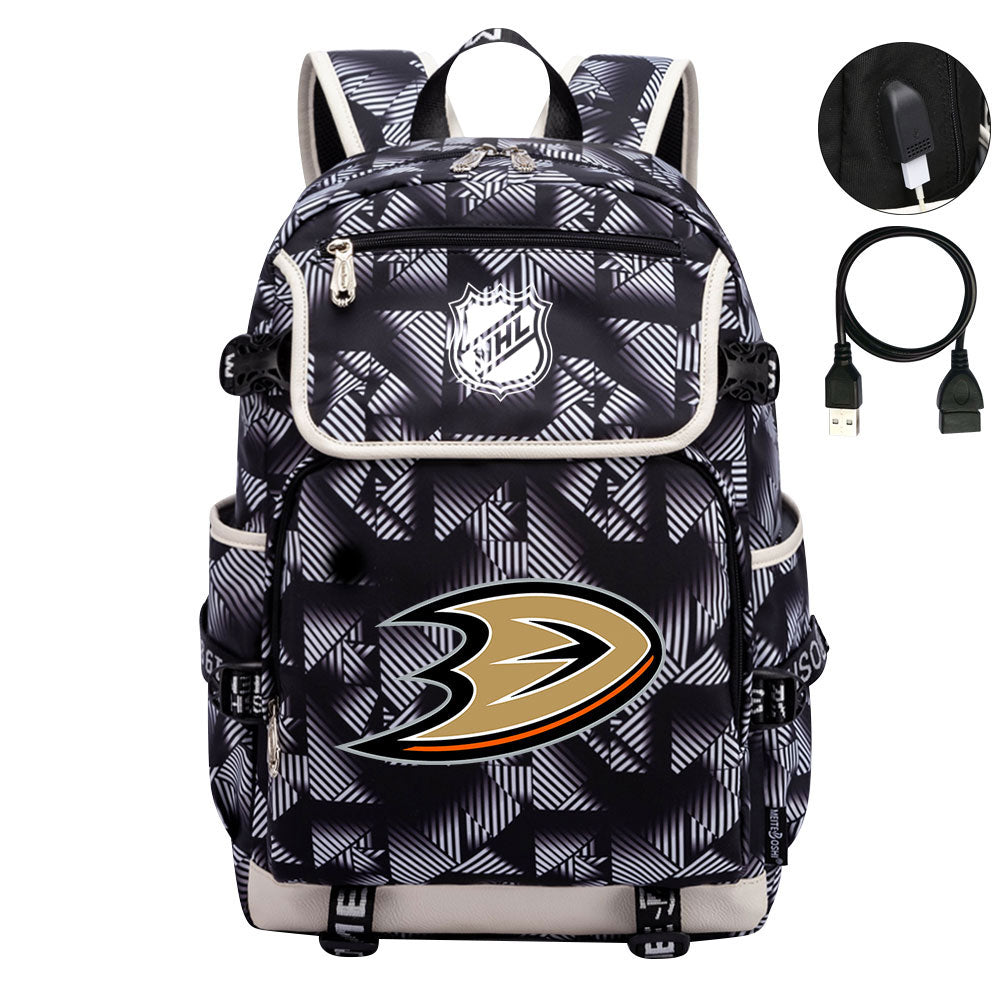 Anaheim Ducks Hockey Team Backpack School Notebook Travel Bags