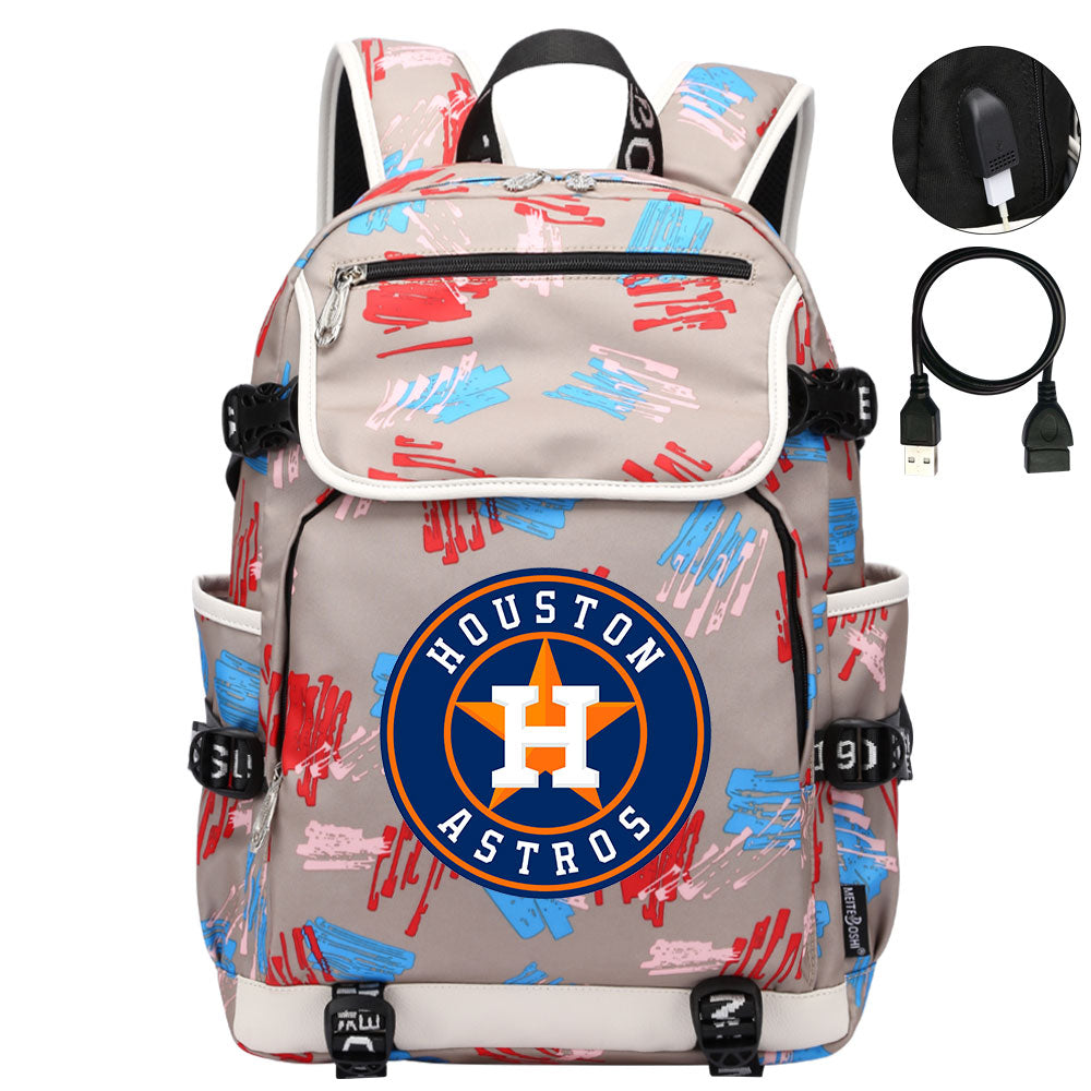 Houston Astros Backpack School Notebook Travel Bags