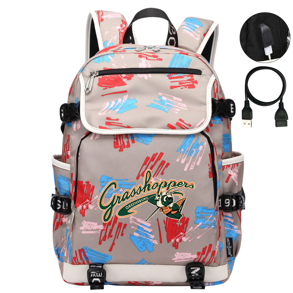 Greensboro Grasshoppers Backpack School Notebook Travel Bags