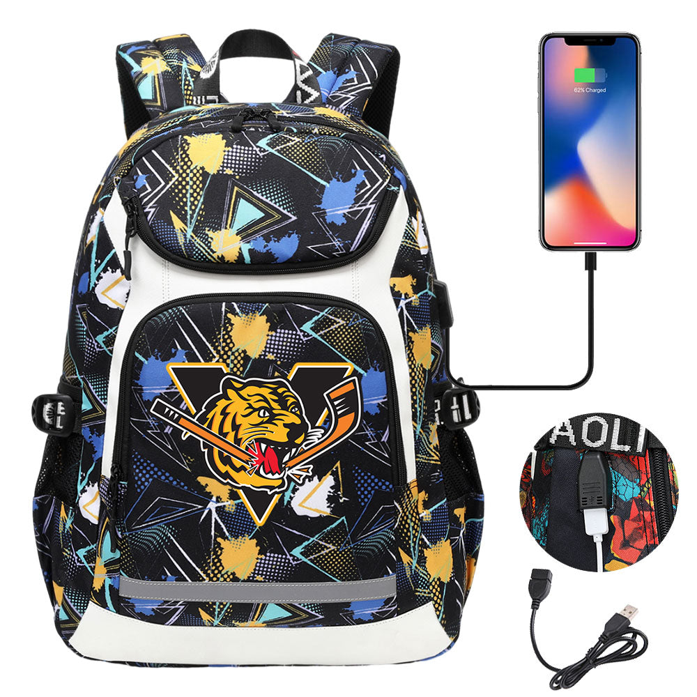 Victoriaville Tigres Backpack School Notebook Travel Bags With USB