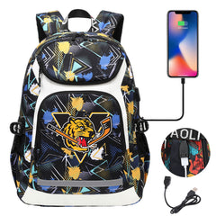 Victoriaville Tigres Backpack School Notebook Travel Bags With USB