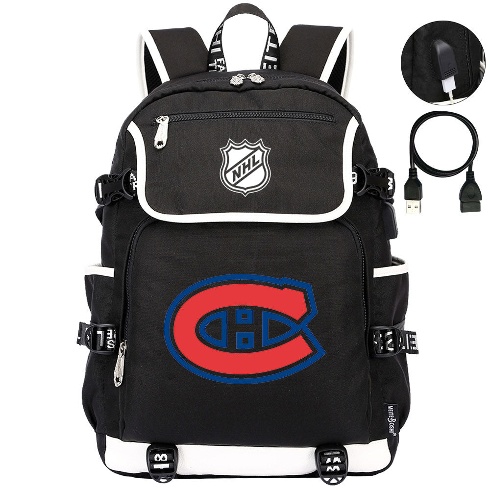 Montreal Canadiens Hockey League Backpack School Notebook Travel Bag
