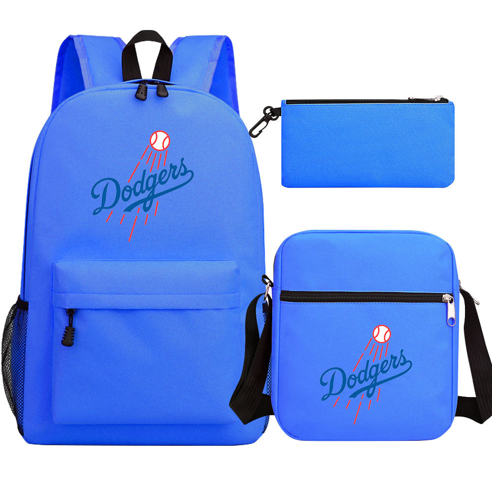 LA Dodgers Baseball School Backpack Shoulder Bag Pencil Bags 3pcs Set