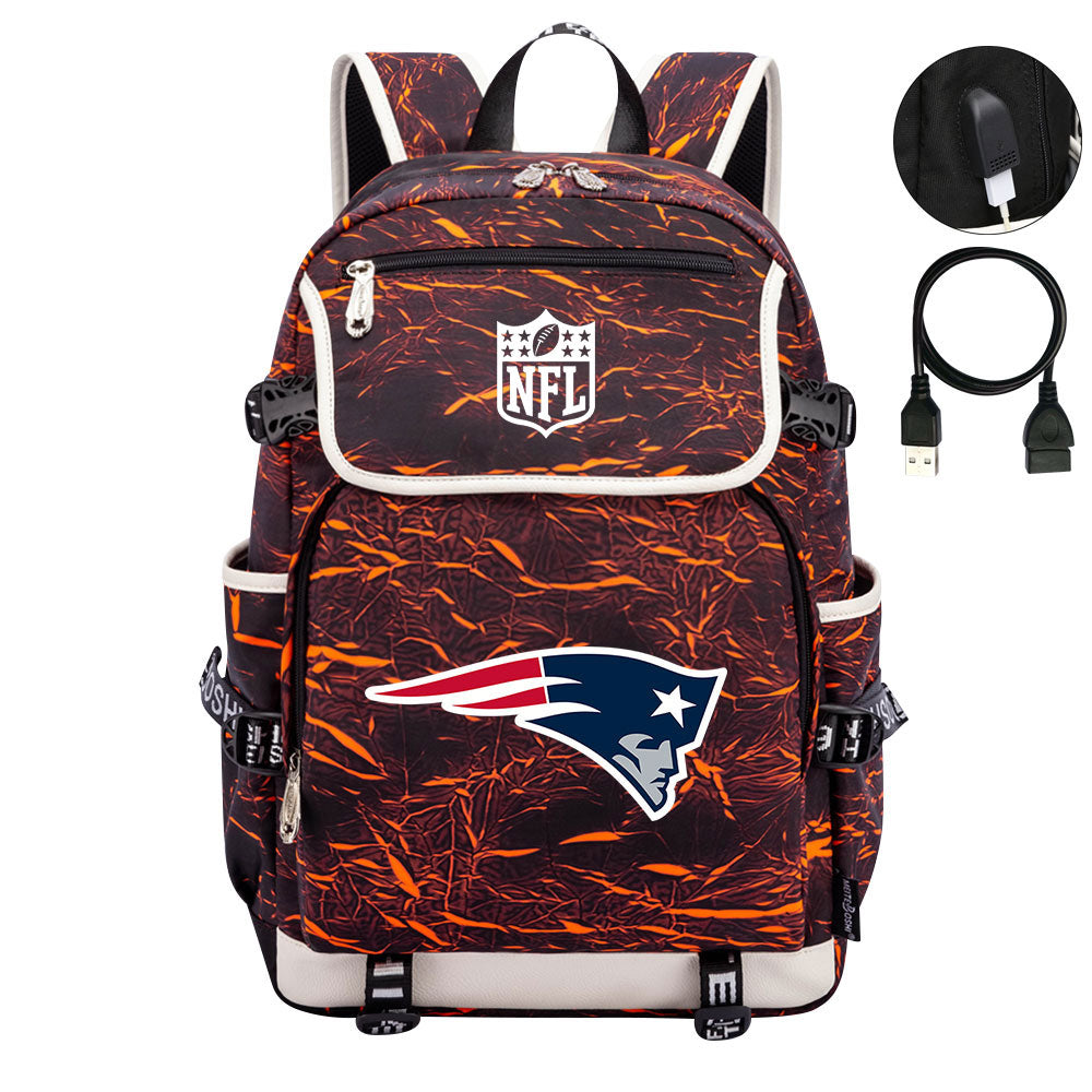 New England Patriots Football Rugby Backpack School Notebook Travel Bags