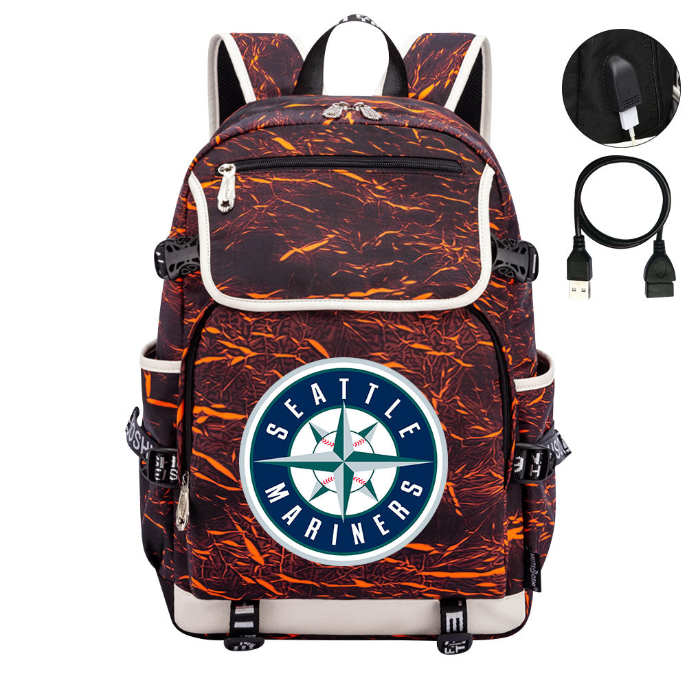 Seattle Mariners Backpack School Notebook Travel Bags