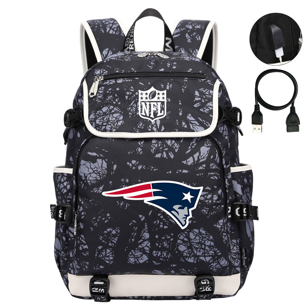 New England Patriots Football Rugby Backpack School Notebook Travel Bags